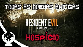 Resident Evil 7 Todas as Moedas Antigas na Dificuldade Hospício  Guia [upl. by Yllen711]