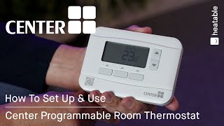 Center Programmable Room Thermostat Instructions  Step By Step Guide [upl. by Nirrek]