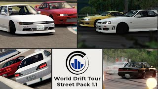 NEW World Drift Tour Street Pack New S14 and ER34  Assetto Corsa [upl. by Ainelec698]