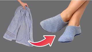 How to sew slippers simply and easily out of an old towel [upl. by Millie913]