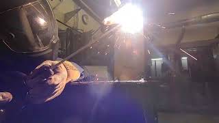 7018 overhead fillet weld [upl. by Eenwat]