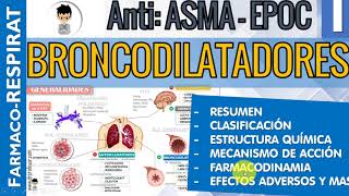 BRONCODILATADORES Corticoides INHALADOS Resumen Clasificación FARMACOLOGIA RESPIRATORIA 1 [upl. by Yovonnda]