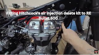 Fitting air injection delete kit to Royal Enfield Bullet 500 royalenfield bullet500 mechanic [upl. by Eillen]