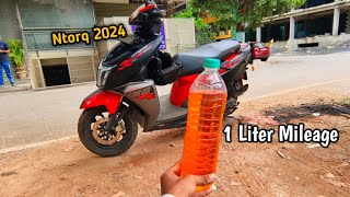 TVS Ntorq Mileage Test 2024 New Varient 1 Liter [upl. by Conlee616]