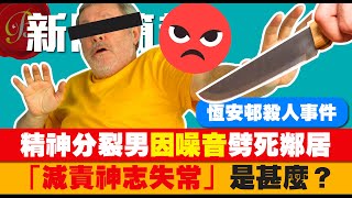 恆安邨精神分裂男子 因噪音向鄰居揮刀｜「減責神志失常」是甚麼？ [upl. by Hsirrap]