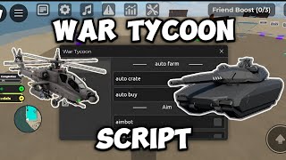 War Tycoon Script  Inf Money  AutoFarm  PASTEBIN [upl. by Fortunato410]