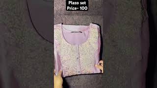 Plazo set kurta  price100  best shopping experience  youtube [upl. by Danelle]