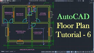 AutoCAD Floor Plan Tutorial for Beginners  6 [upl. by Carnes]