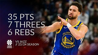 Klay Thompson 35 pts 7 threes 6 rebs vs Jazz 2324 season [upl. by Adalia]