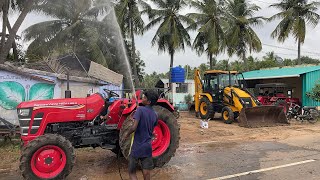 JCB 3DX Backhoe and Mahindra 4WD 585 Yuvo Washing in XLNT High pressure Washer XL2209price 9000 [upl. by Mikkel]