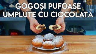 🍩 Gogoși Pufoase  Gogoși Umplute cu Ciocolată  Gogoși Simple  Gogoși Rotunde  Play pe Qoob [upl. by Hime708]