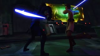 Obi Wan vs Anakin Lightsaber Spin Clone Wars Style  Christmas Leak [upl. by Ykciv126]