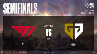 T1 vs GEN 매치 하이라이트  녹아웃 스테이지 4강  1027  2024 월드 챔피언십 [upl. by Nosloc978]