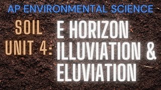 APES Soil Unit 4 E Horizon Eluviation amp Illuviation [upl. by Odlanyer]