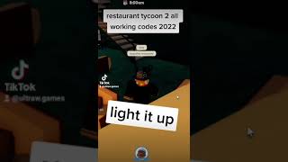 restaurant tycoon 2 all codes 2022 restauranttycoon2 roblox [upl. by Hull382]