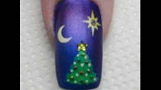 quotBlue christmasquot airbrushed nail tutorial [upl. by Oiliruam]