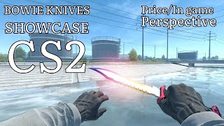 CS2  ALL BOWIE SKINS SHOWCASE 4K 2 Hands Bowie Knife [upl. by Nnylhtak]