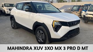 Mahindra XUV 3XO MX 3 Pro Diesel MT White Colour  Xplorewithvarun [upl. by Laehcim]