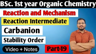 Stability of carbanion  Reaction Intermediate  BSc 1st semester [upl. by Elohcin]