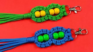 Super Easy Paracord Lanyard Keychain  How to Make a Paracord Key Chain Handmade DIY Tutorial 61 [upl. by Niledam]