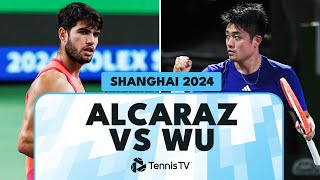 Carlos Alcaraz vs Yibing Wu Brilliant Shotmaking  Shanghai 2024 Highlights [upl. by Hughett637]