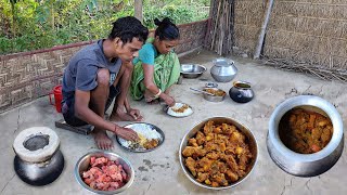 HANDI CHICKEN CURRY । Clay Pot Chicken Recipe Cooking In Village amp Eating With Rice [upl. by Tenner]