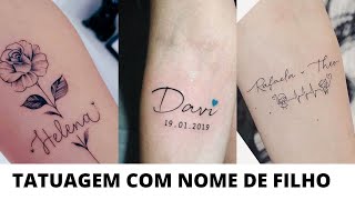 TATUAGEM COM NOME DE FILHO [upl. by Kallista]