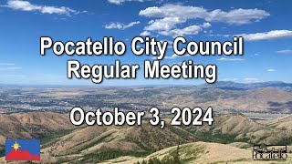 Pocatello City Council 10 03 24 [upl. by Enelcaj]