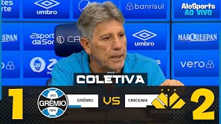 COLETIVA RENATO GAÚCHO  GRÊMIO 12 CRICIÚMA  PÓS JOGO [upl. by Walliw]