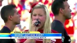 11YearOld Singer Explains Worst National Anthem Rendition [upl. by Asiul301]