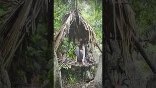 bushcraft build camp camping survival shelter wildlife skills lifehacks forest [upl. by Filler]