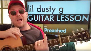 How To Play Preached  Lil Dusty G amp Marshmello Guitar tutorial Beginner lesson [upl. by Clere693]