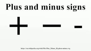 Plus and minus signs [upl. by Danya]