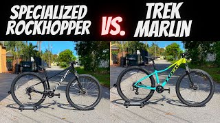 WHICH SHOULD YOU BUY 2022 TREK MARLIN 5 vs SPECIALIZED ROCKHOPPER [upl. by Jeramey]