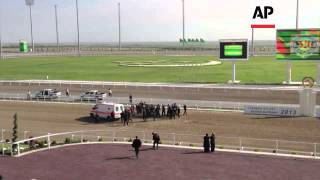 Turkmenistan president falls from horse in race [upl. by Culbertson]