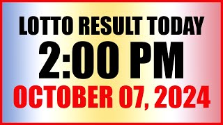 Lotto Result Today 2pm October 7 2024 Swertres Ez2 Pcso [upl. by Brockwell]