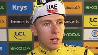 TOUR DE FRANCE 2024  quotJe suis dévastéquot  La tristesse de Pogacar après la grosse chute de Roglic [upl. by Gavette]