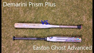 Demarini Prism Plus vs Easton Ghost Advanced review and comparison with exit velo [upl. by Makell]