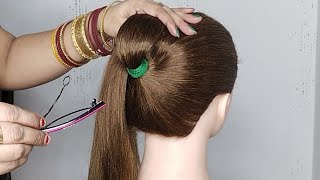 Updo With Braid 🌺 Cute Bun Hairstyles With Clips Simple Juda Hairstyle For Wedding F Women LongHair [upl. by Yragerg]