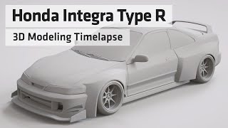 Integra Type R Widebody  Rocket Bunny  3D Modeling Timelapse in Cinema 4D [upl. by Kramer72]