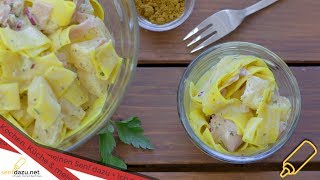 Curry  Nudelsalat quotHawaiiquot I Schneller Salat mit Nudeln Curry Ananas und Schinken [upl. by Bullough202]