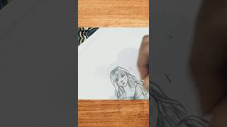 How to draw girl face  hairs  eyes art girldrawinggirlillustration viralshorts tranding [upl. by Adnohsirk872]