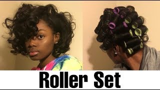 ROLLER SET  RELAXED HAIR [upl. by Reh17]