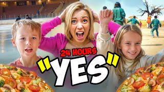 MOM SAYS YES to EVERYTHING Gaby and Alex WANTS for 24 HOURS [upl. by Ynttirb]