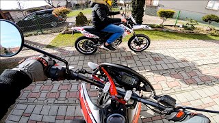 YAMAHA WR125X vs Derbi Senda 50  VMAX WYŚCIGI test 125cc w 4t  SUPERMOTO MOTOVLOG [upl. by Garges]