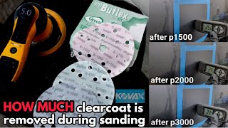 How much Clear Coat is REMOVED with SANDING  Dry sanding Kovax paper [upl. by Yahsed]