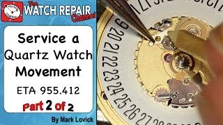 How to service a quartz movement Part 2 Assembly ETA 955412 [upl. by Sinai320]