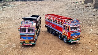 how to make truck miniature making  Tata and ashok leyland truck miniature model  Miniature review [upl. by Cram387]