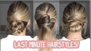 3 Quick and Easy Updo Hairstyles Medium and Long Hairstyles [upl. by Hatch317]