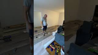 Ep2 Living room makeover  Installing LVP flooring  GOODBYE wood floors [upl. by Anyar]